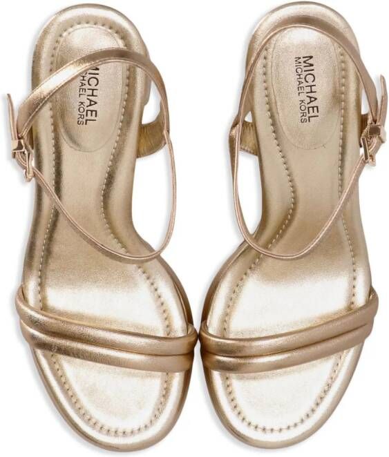 Michael Kors Laci metallic platform sandals Gold