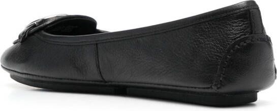Michael Kors Lillie logo-charm leather ballerina shoes Black