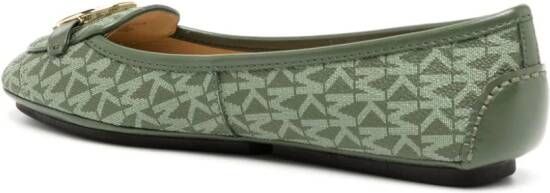 Michael Kors Lillie monogram-pattern leather moccasins Green
