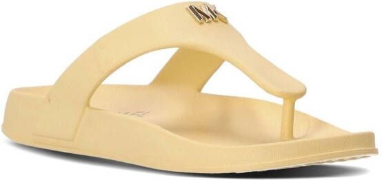 Michael Kors Linsey logo-plaque flip flops Yellow