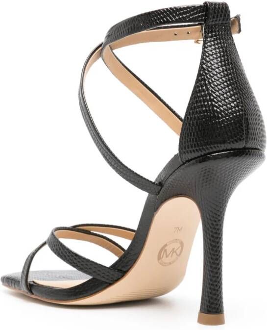 Michael Kors lizard-effect 105mm leather sandals Black