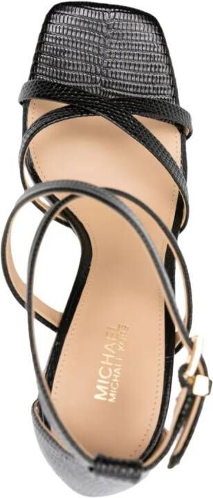 Michael Kors lizard-effect 105mm leather sandals Black