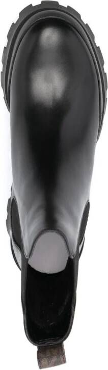 Michael Kors logo-embossed leather ankle boots Black