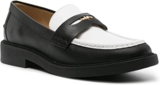 Michael Kors logo-penny leather loafers Black