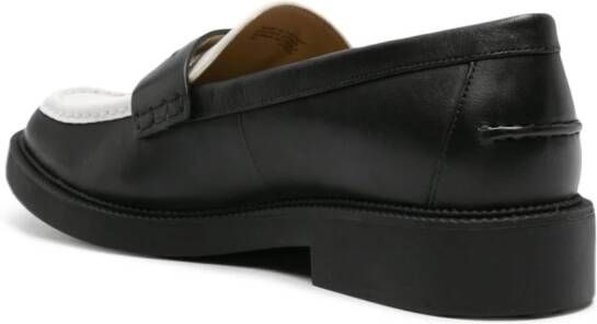 Michael Kors logo-penny leather loafers Black