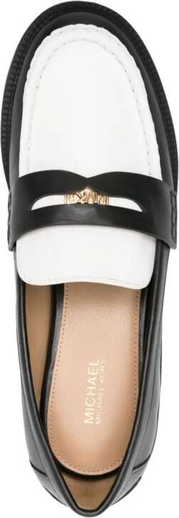 Michael Kors logo-penny leather loafers Black