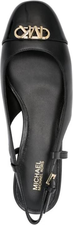 Michael Kors logo-plaque leather ballerina shoes Black