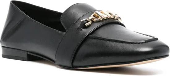 Michael Kors logo-plaque leather loafers Black