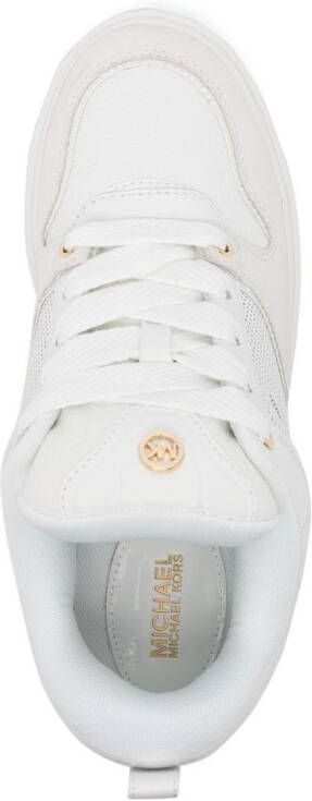 Michael Kors logo-plaque leather sneakers White