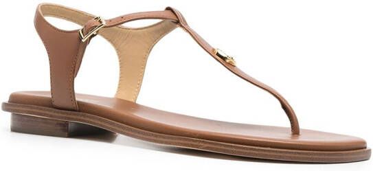 Michael Kors logo plaque T-bar sandals Brown