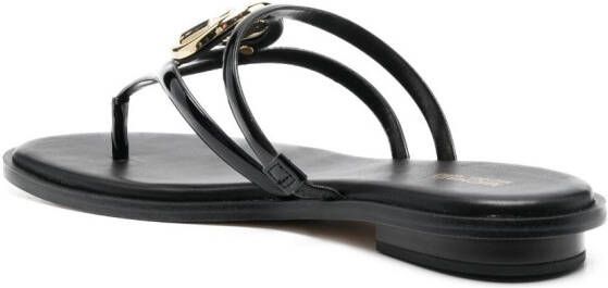 Michael Kors logo-plaque thong-strap sandals Black