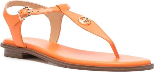 Michael Kors logo-plaque thong-strap sandals Orange