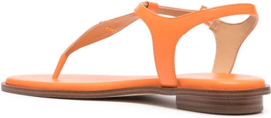 Michael Kors logo-plaque thong-strap sandals Orange