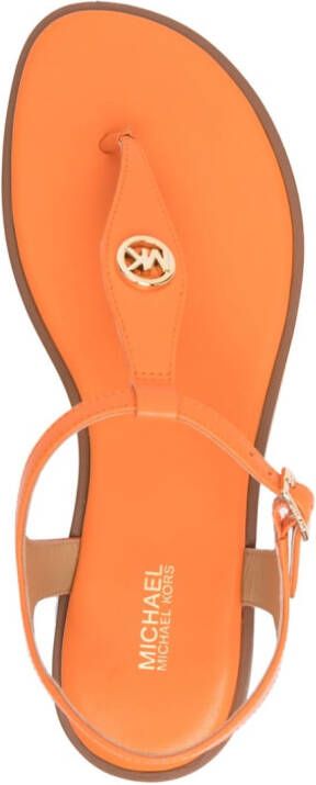 Michael Kors logo-plaque thong-strap sandals Orange