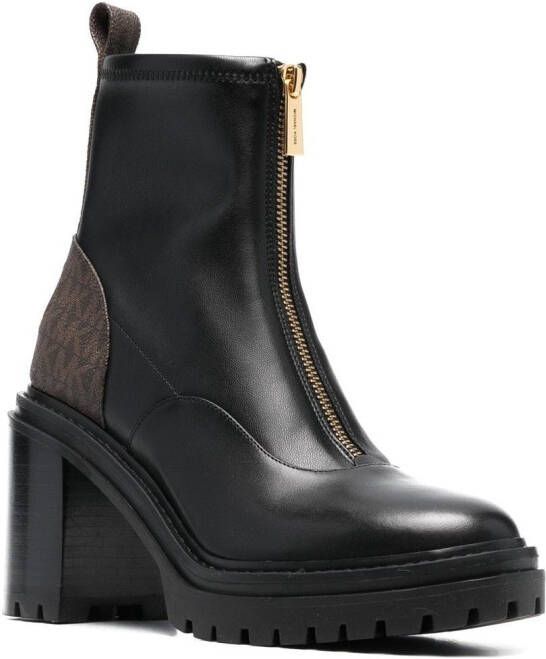 Michael Kors logo-print 90mm leather ankle boots Black