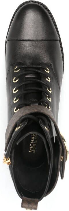 Michael Kors logo-print combat boots Black