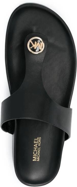 Michael Kors Lucinda leather slides Black