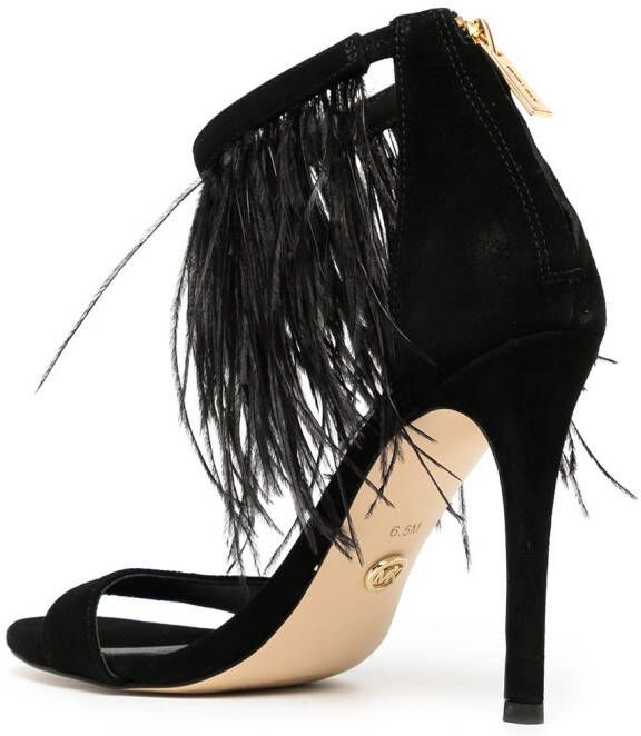 Michael Kors Meena 110mm feather-embellished sandals Black