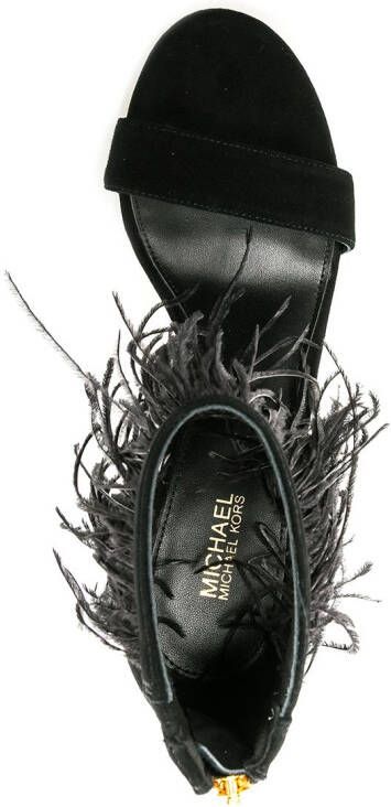 Michael Kors Meena 110mm feather-embellished sandals Black