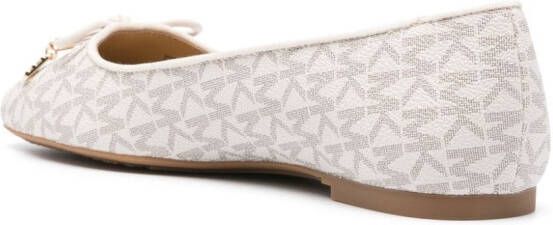 Michael Kors monogram-pattern ballerina shoes Neutrals