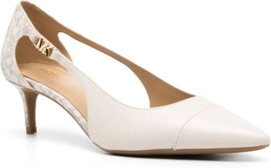 Michael Kors monogram-print cut-out pumps Neutrals