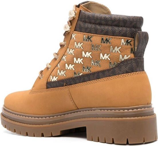 Michael Kors monogram-print hiker boots Neutrals