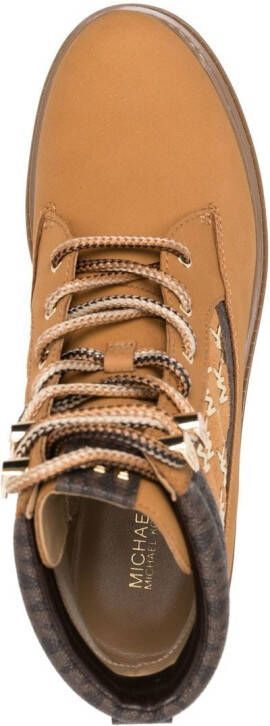 Michael Kors monogram-print hiker boots Neutrals