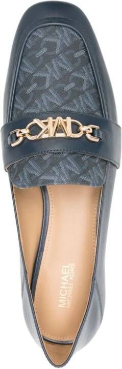 Michael Kors monogram-print leather loafers Blue