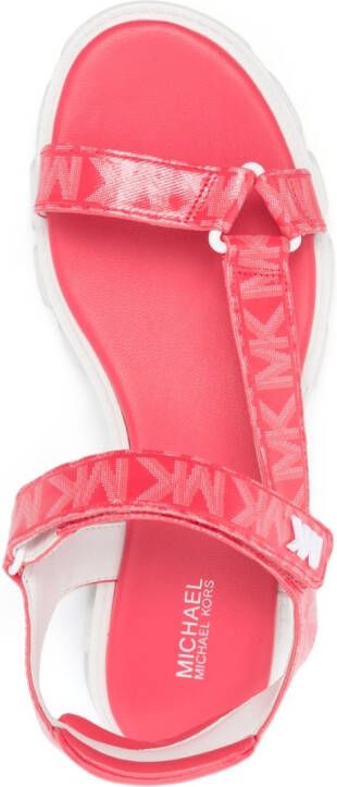 Michael Kors monogram-print leather sandals Pink