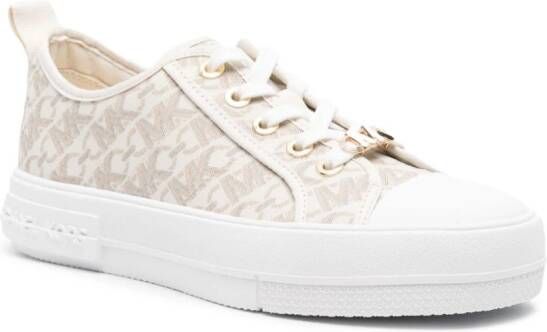 Michael Kors monogram-print round-toe sneakers Neutrals