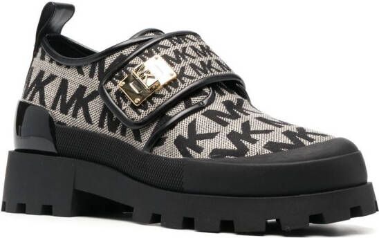 Michael Kors Padma monogram-jacquard loafers Black