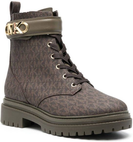 Michael Kors Parkler monogram ankle boots Brown