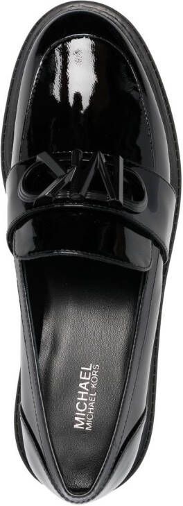 Michael Kors patent-leather logo-plaque loafers Black
