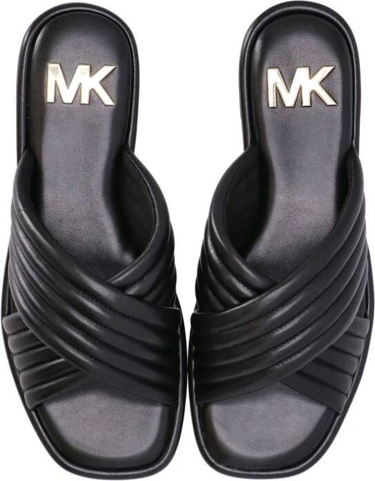 Michael Kors Portia quilted leather slides Black