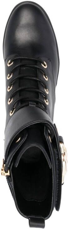 Michael Kors Rory leather combat boots Black
