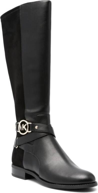 Michael Kors Rory logo-plaque knee-high boots Black