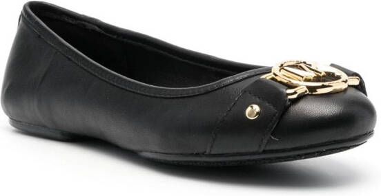 Michael Kors Rory logo-plaque leather ballerinas Black