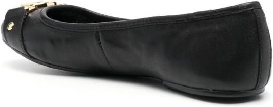 Michael Kors Rory logo-plaque leather ballerinas Black