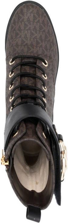 Michael Kors Rory monogram-print combat boots Brown