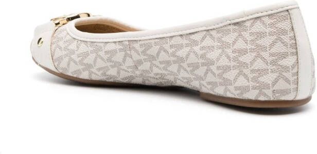 Michael Kors Rory monogram-print leather ballerinas Neutrals