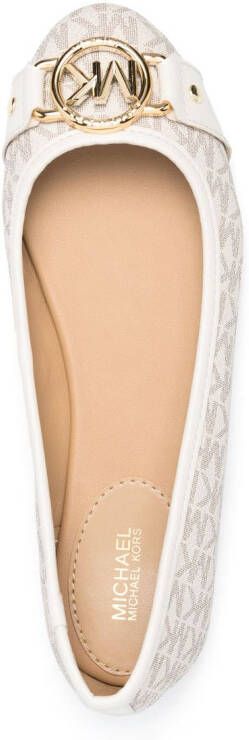 Michael Kors Rory monogram-print leather ballerinas Neutrals