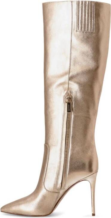 Michael Kors Rue 100mm metallic knee-high boots Gold