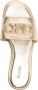 Michael Kors Saylor logo-plaque leather sandals Gold - Thumbnail 4