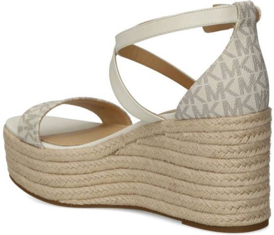 Michael Kors Serena monogram wedge sandals White