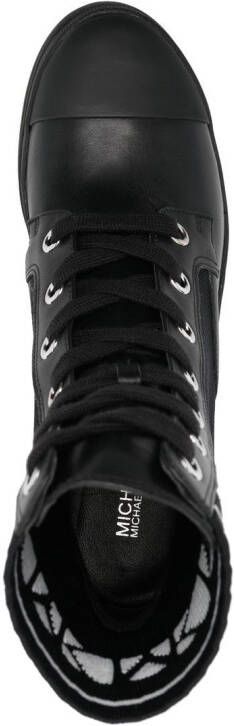 Michael Kors sock-panel logo-knit boots Black