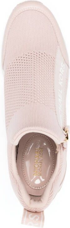 Michael Kors Willis knitted zip-up sneakers Pink
