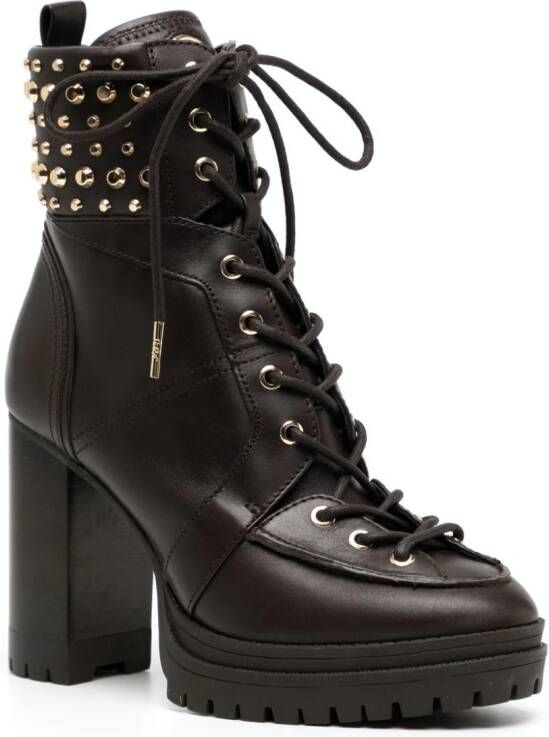 Michael Kors Yvonne 100mm studded leather boots Brown