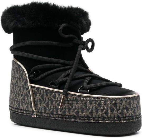 Michael Kors Zelda Metallic Logo snow boots Black