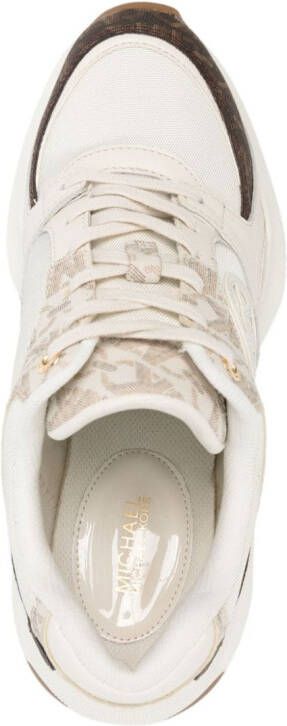 Michael Kors Zuma gold-tone logo-plaque leather sneakers White