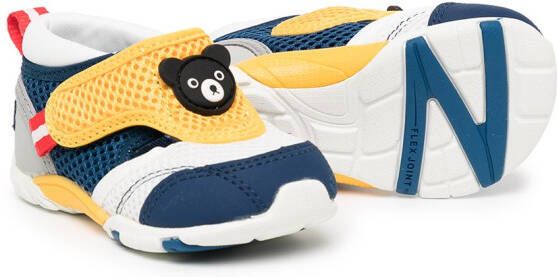 Miki House bear-patch detail sneakers Yellow